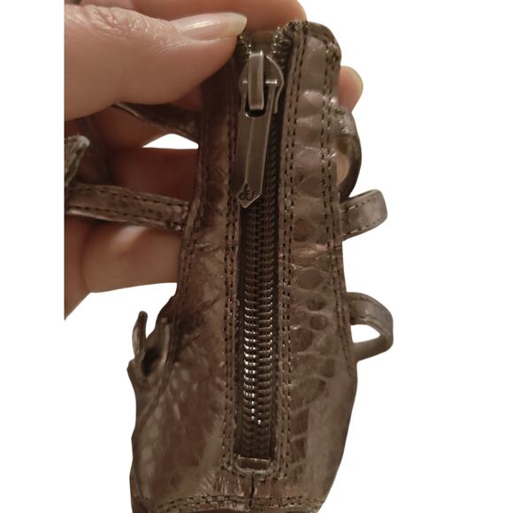 Sam Edelman Ginger Beaded Gladiator Sandal Size 7 in Pewter Strappy Boho Leather - Picture 6 of 10